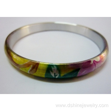 Shiny Silver Aluminum Blanks Couples Bangle Printed Bracelet